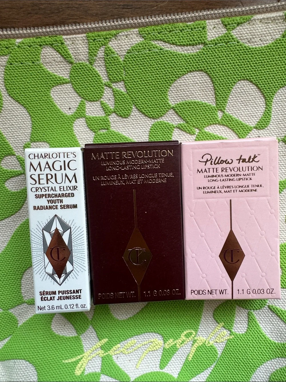 NIB Fenty Beauty Charlotte Tilbury Beauty in Free People Beauty Bag